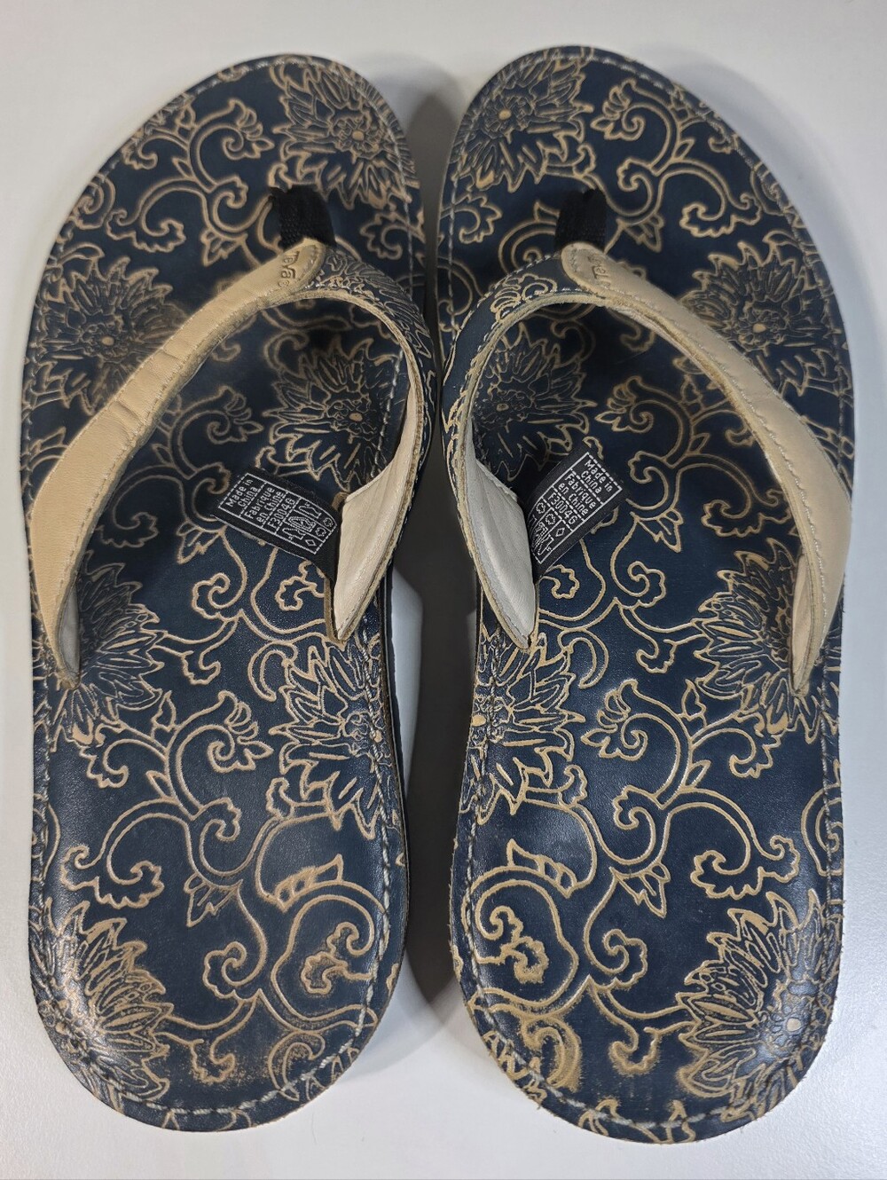 Teva Habit River Floral Leather Sandals Women's size 9